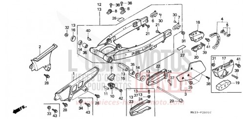 FORCELLA POSTERIORE/COPERTURA CATENA XR600RM di 1991